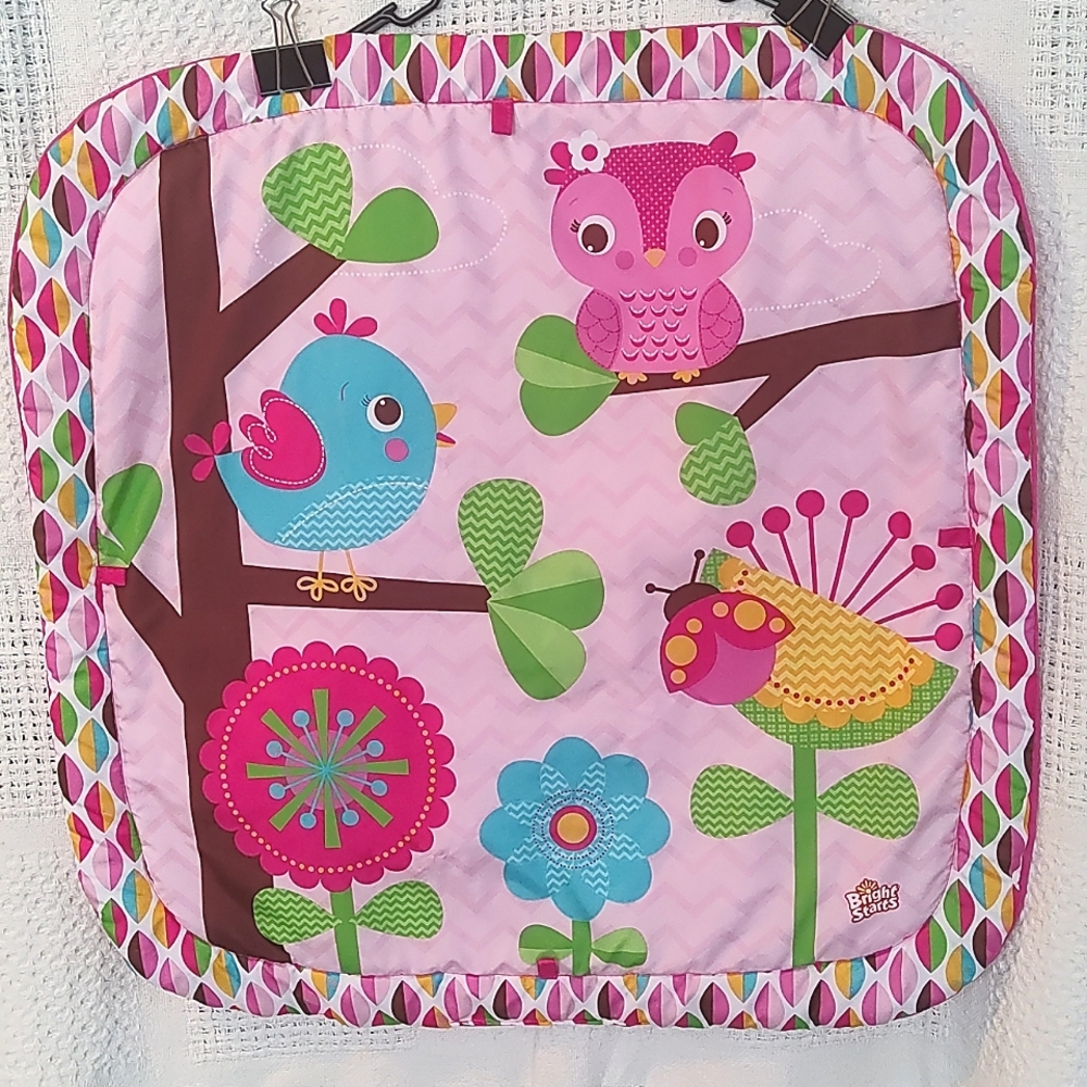 Baby Play Mat Tummy Time Replacement (No Bar Included)Pink Owl, Bird, Fl…